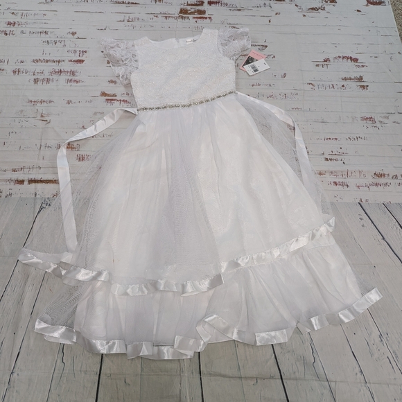 Flower Girls Babtism White Formal Dress - Picture 1 of 6
